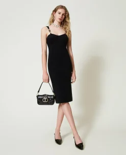 Robe Midi En Maille Avec Bretelles Bijoux
