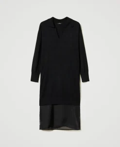Robe Midi En Maille Avec Fond De Robe