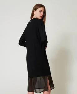 Robe Midi En Maille Avec Fond De Robe
