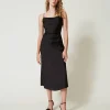 Robe Midi En Satin Avec Drapé