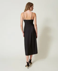 Robe Midi En Satin Avec Drapé
