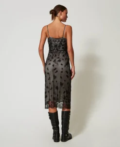 Robe Midi En Tulle Avec Broderie Réalisée à La Main
