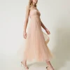 Robe Midi En Tulle Plissé