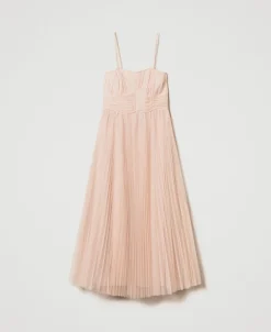Robe Midi En Tulle Plissé