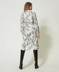 Robe Midi Jacquard Avec Imprimé Jaguar