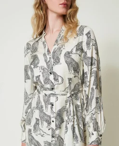 Robe Midi Jacquard Avec Imprimé Jaguar
