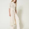 Robe-cardigan En Maille Jacquard Point Filet