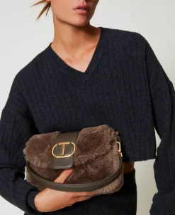 Sac à Bandoulière «Amie» Moyen En Fausse Fourrure