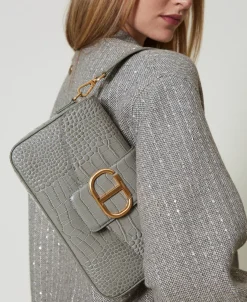 Sac à Bandoulière «Amie» Moyen Avec Imprimé Croco