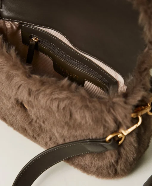 Sac à Bandoulière «Amie» Moyen En Fausse Fourrure