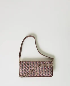 Sac à Bandoulière Avec Tissu Bouclé Multicolore