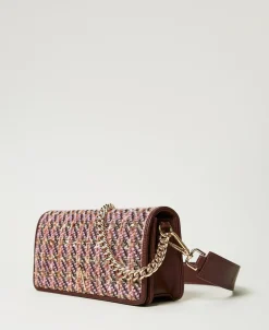 Sac à Bandoulière Avec Tissu Bouclé Multicolore