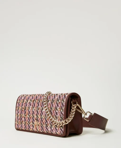 Sac à Bandoulière Avec Tissu Bouclé Multicolore