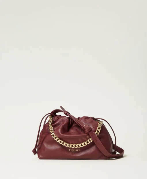 Sac à Bandoulière En Cuir Avec Cordon De Serrage