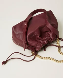 Sac à Bandoulière En Cuir Avec Cordon De Serrage