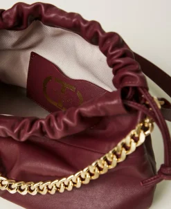Sac à Bandoulière En Cuir Avec Cordon De Serrage