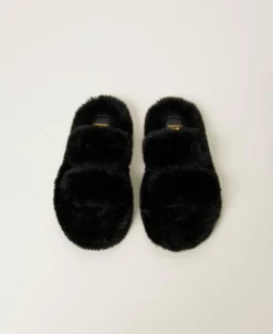 Sandales Slides En Fausse Fourrure