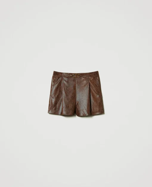 Short Effet Cuir Lézard