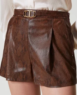 Short Effet Cuir Lézard