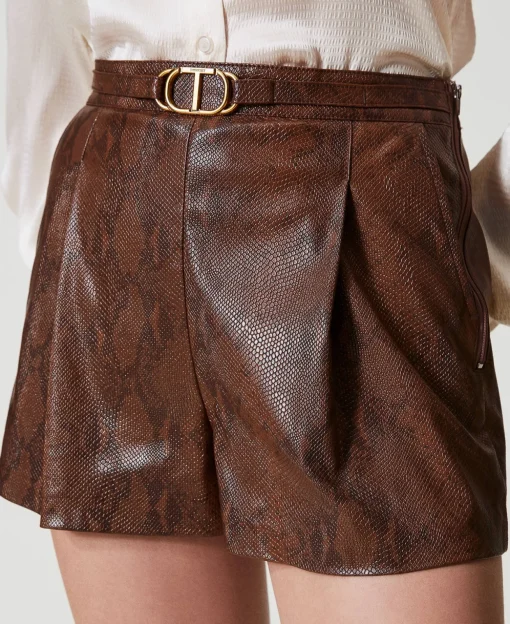 Short Effet Cuir Lézard