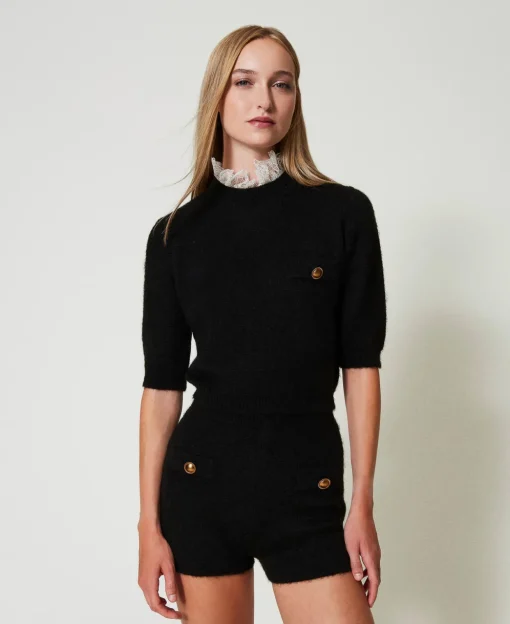 Short «Emily» En Maille De Mohair Mélangé