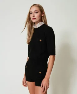Short «Emily» En Maille De Mohair Mélangé