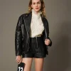 Short «Fairfax» En Cuir Avec Fermeture éclair