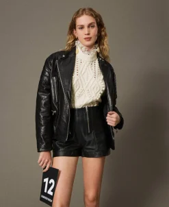 Short «Fairfax» En Cuir Avec Fermeture éclair