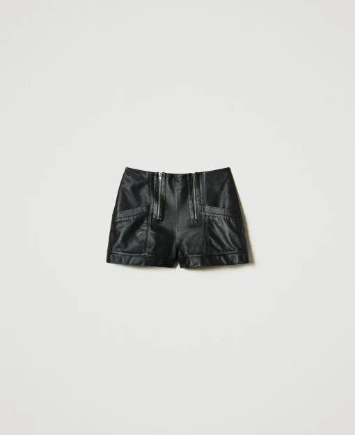 Short «Fairfax» En Cuir Avec Fermeture éclair