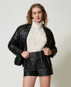 Short «Fairfax» En Cuir Avec Fermeture éclair
