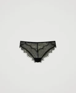 Slip Brésilien En Dentelle Et Tulle