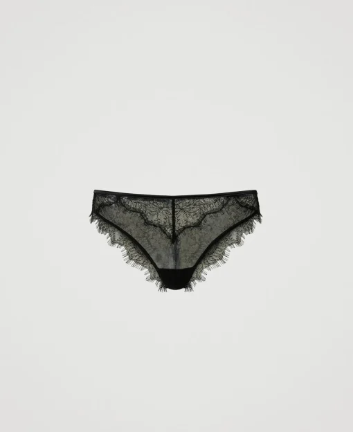 Slip Brésilien En Dentelle Et Tulle
