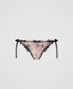 Slip Brésilien En Tulle Avec Nœuds