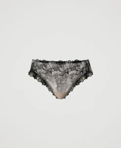 Slip Brésilien En Tulle Brodé
