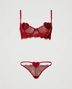 Soutien-gorge Corbeille Et String En Dentelle