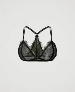 Soutien-gorge Triangle En Dentelle Et Satin