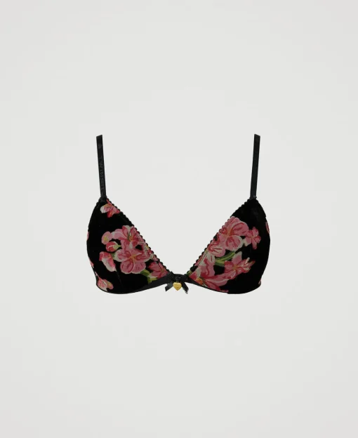 Soutien-gorge Triangle En Velours Dévoré