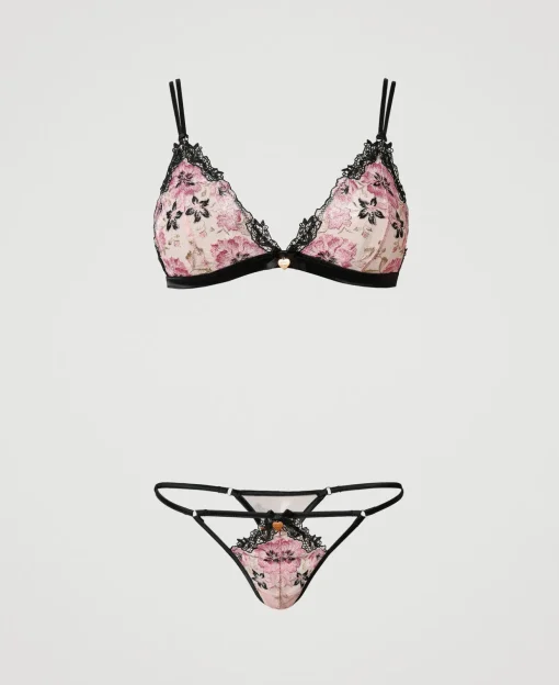 Soutien-gorge Triangle Et String Avec Broderie