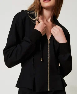 Sweat-shirt Ajusté Avec Agrafes Décoratives