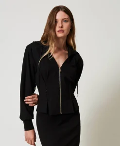 Sweat-shirt Ajusté Avec Agrafes Décoratives