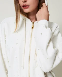 Sweat-shirt Asymétrique Avec Perles