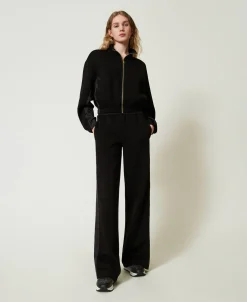 Sweat-shirt Avec Fermeture éclair Et Pantalon Palazzo