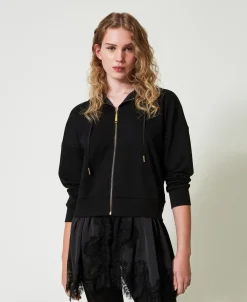 Sweat-shirt Avec Satin Et Dentelle