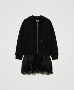 Sweat-shirt Avec Satin Et Dentelle