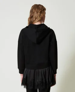 Sweat-shirt Avec Satin Et Dentelle