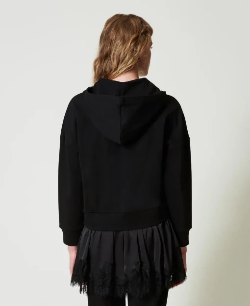 Sweat-shirt Avec Satin Et Dentelle