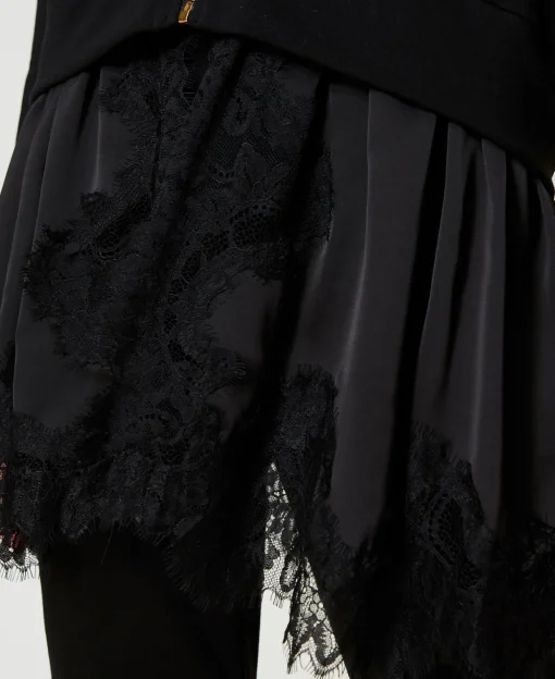 Sweat-shirt Avec Satin Et Dentelle