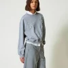 Sweat-shirt Boxy Avec Broderie Réalisée à La Main