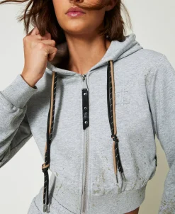 Sweat-shirt Cropped MYFO Avec Imprimé Pailleté