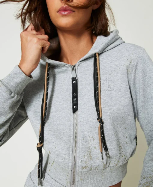 Sweat-shirt Cropped MYFO Avec Imprimé Pailleté